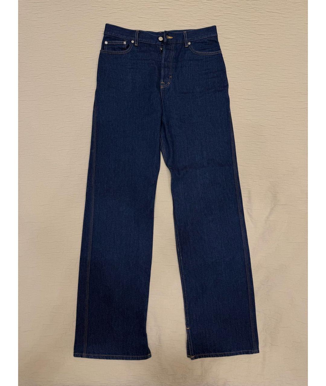 GUCCI Темно-синие хлопковые прямые джинсы, фото 7