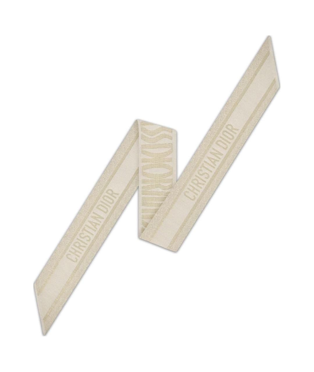 CHRISTIAN DIOR Белый шелковый шарф, фото 2