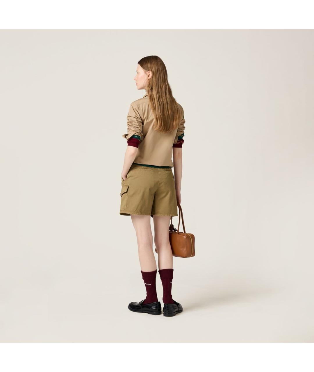 MIU MIU Бежевая хлопковая рубашка, фото 4