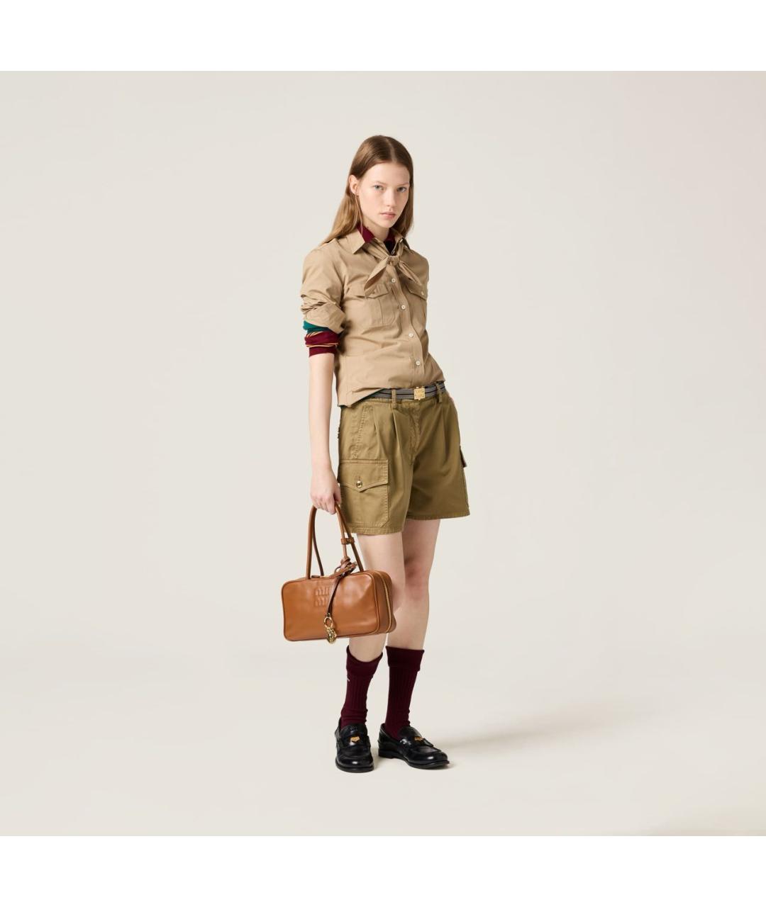 MIU MIU Бежевая хлопковая рубашка, фото 2