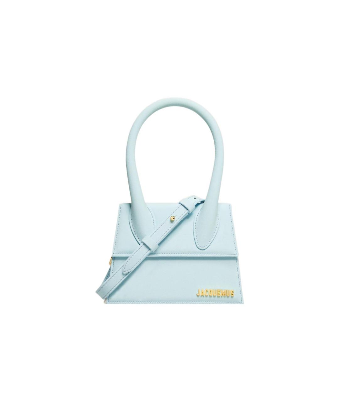 JACQUEMUS Голубая кожаная сумка через плечо, фото 6
