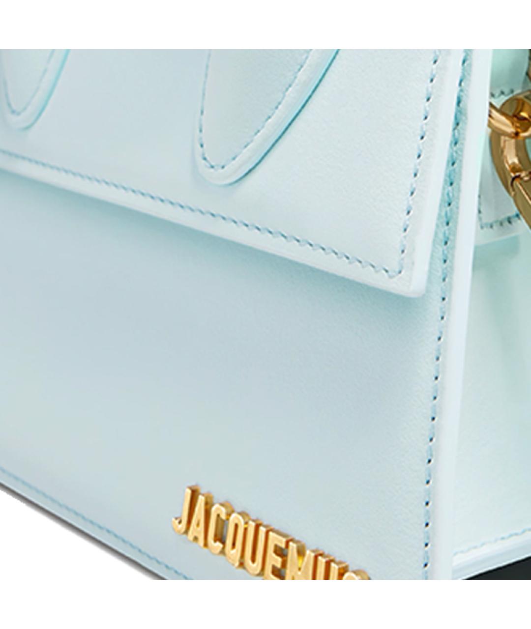 JACQUEMUS Голубая кожаная сумка через плечо, фото 5