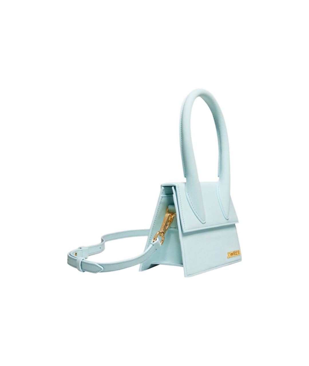 JACQUEMUS Голубая кожаная сумка через плечо, фото 3