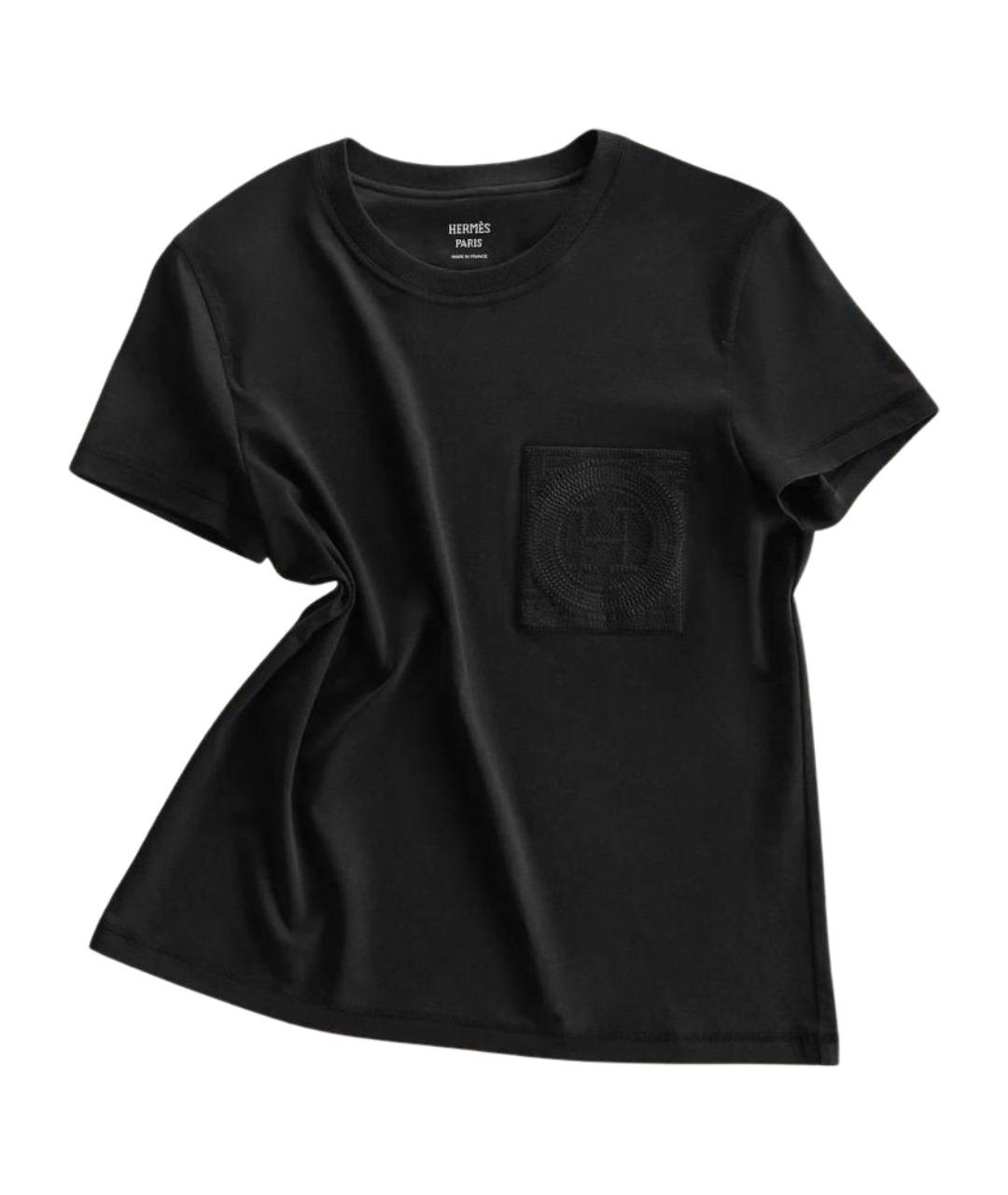 HERMES Черная футболка, фото 1