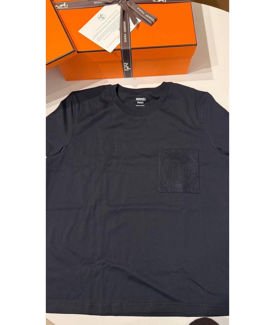 HERMES Черная футболка, фото 2