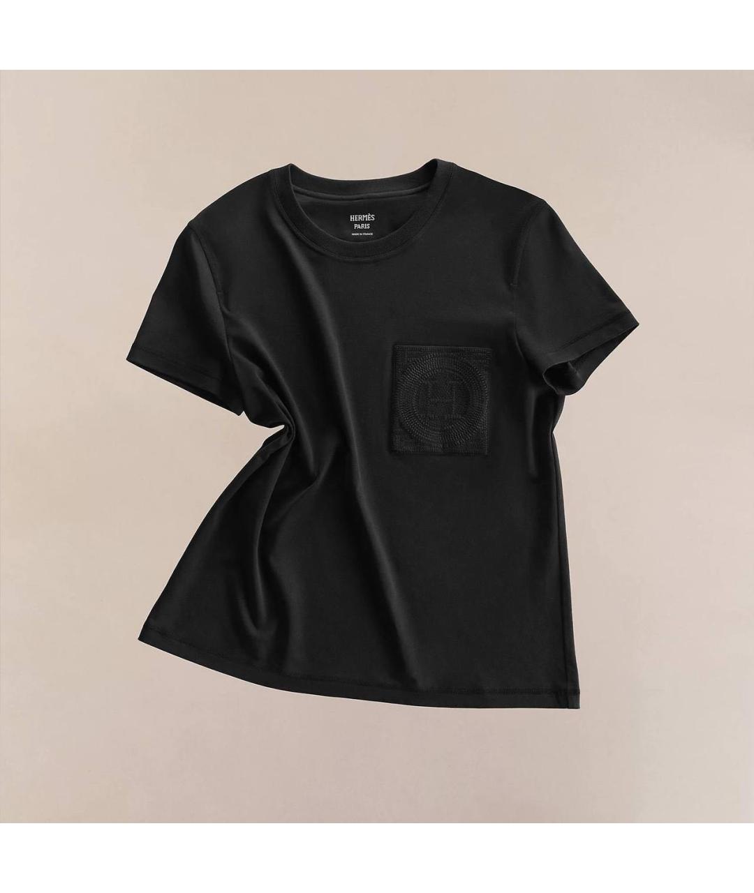 HERMES Черная футболка, фото 5