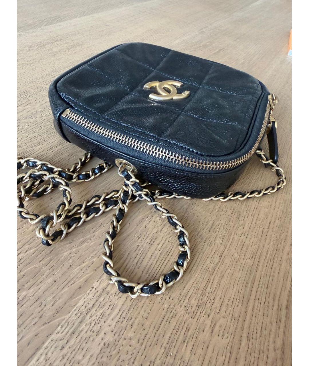 CHANEL Черная кожаная сумка через плечо, фото 3