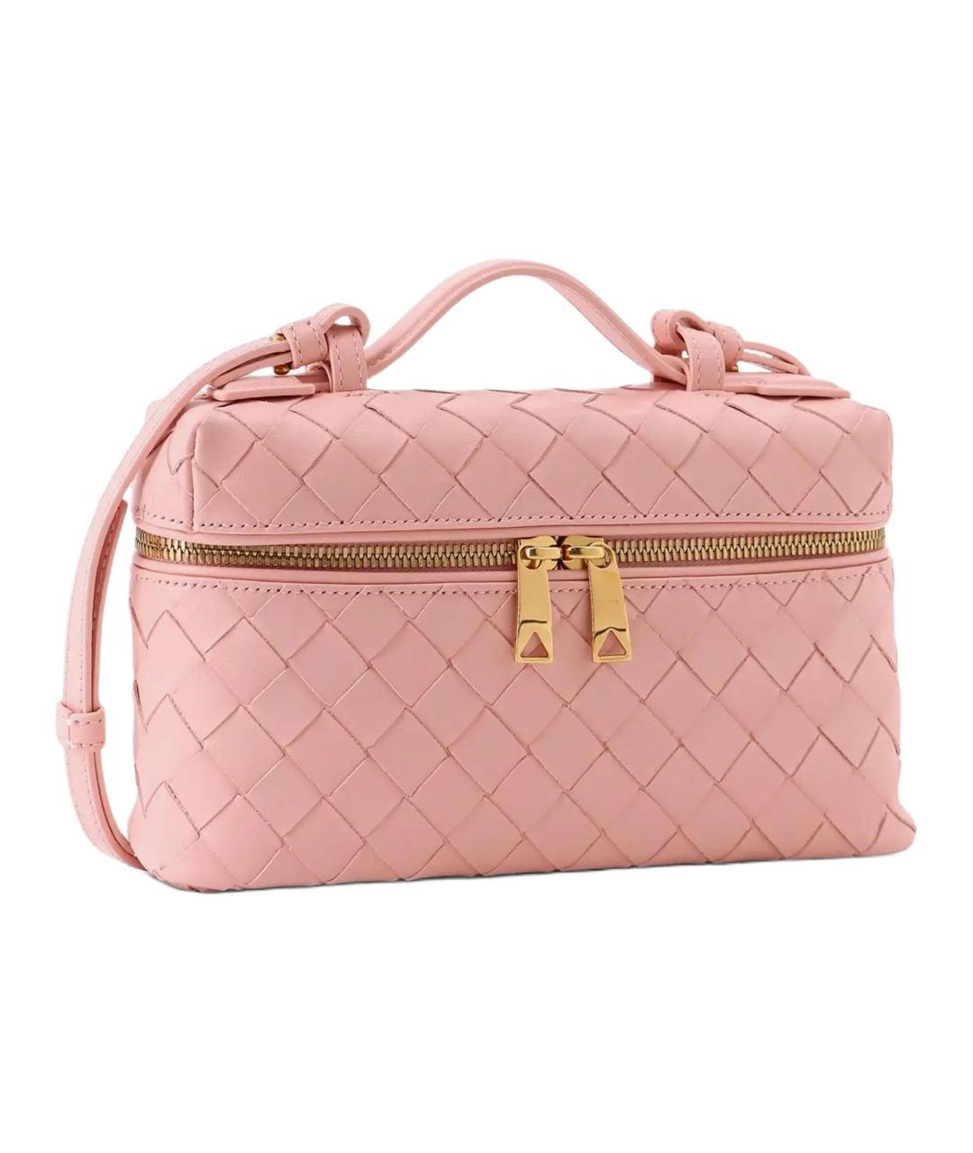 BOTTEGA VENETA Розовая кожаная косметичка, фото 1