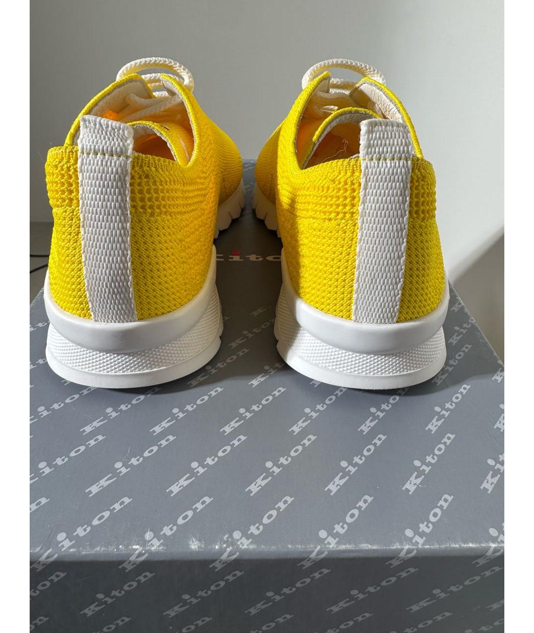 KITON Желтые текстильные кроссовки, фото 4