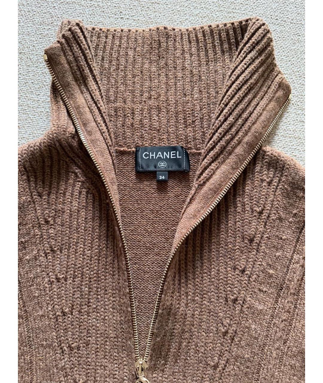 CHANEL Коричневая кашемировая жилетка, фото 3