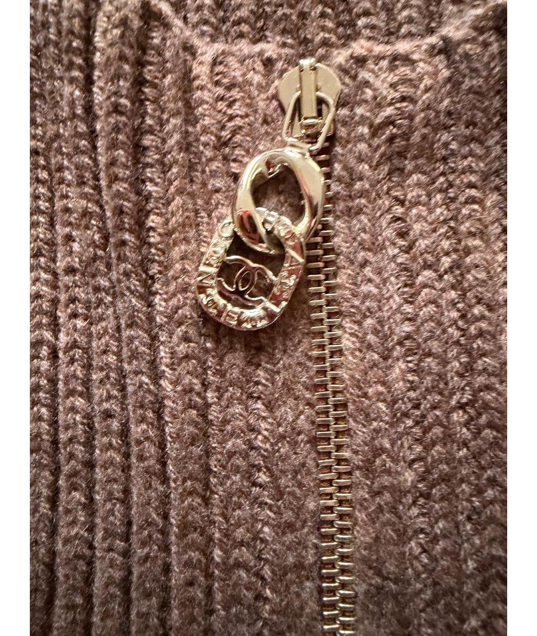 CHANEL Коричневая кашемировая жилетка, фото 4