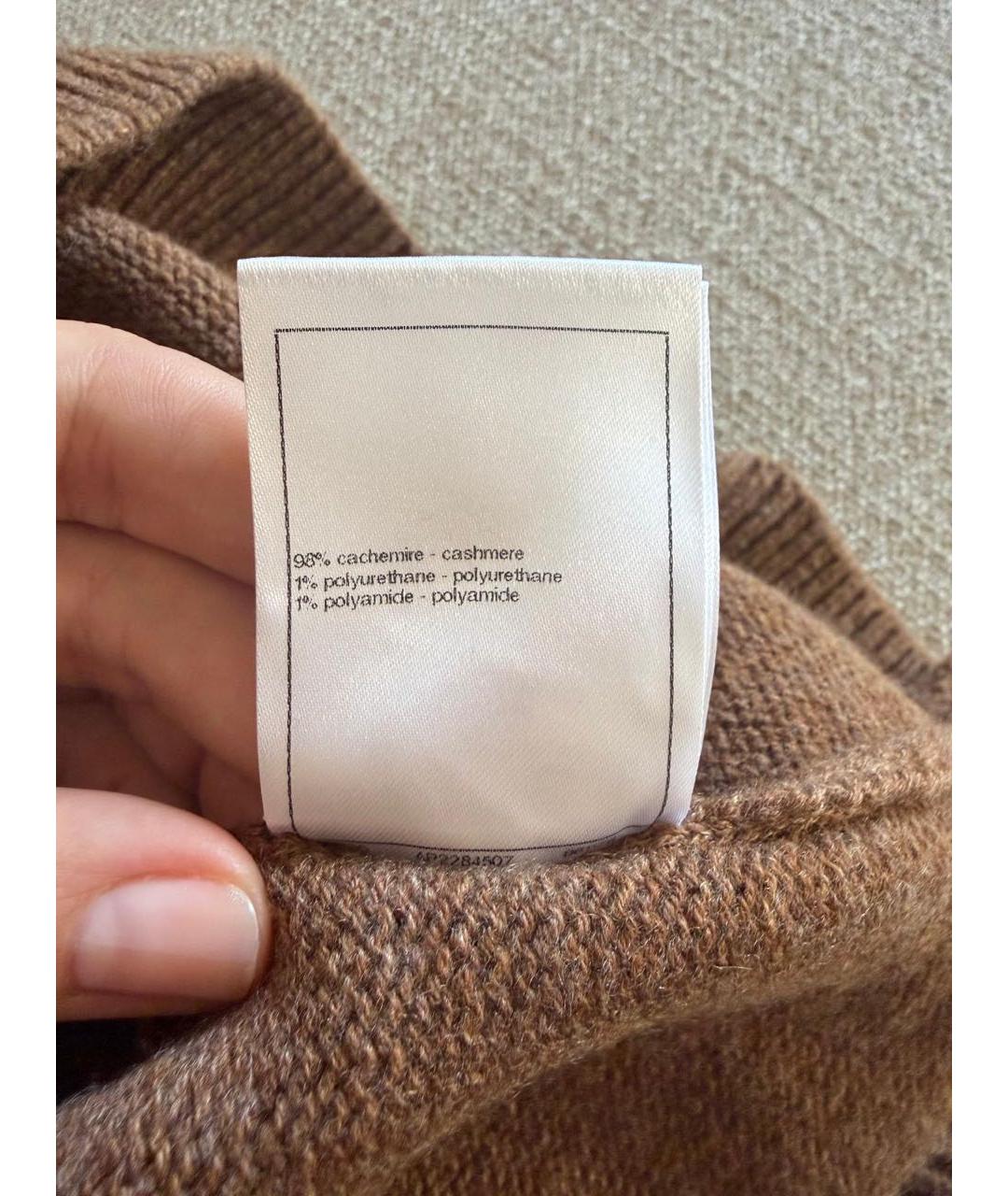 CHANEL Коричневая кашемировая жилетка, фото 5