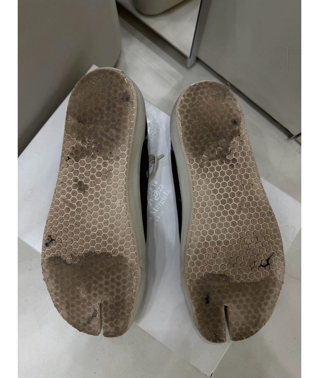 MAISON MARGIELA Черные текстильные низкие кроссовки / кеды, фото 7