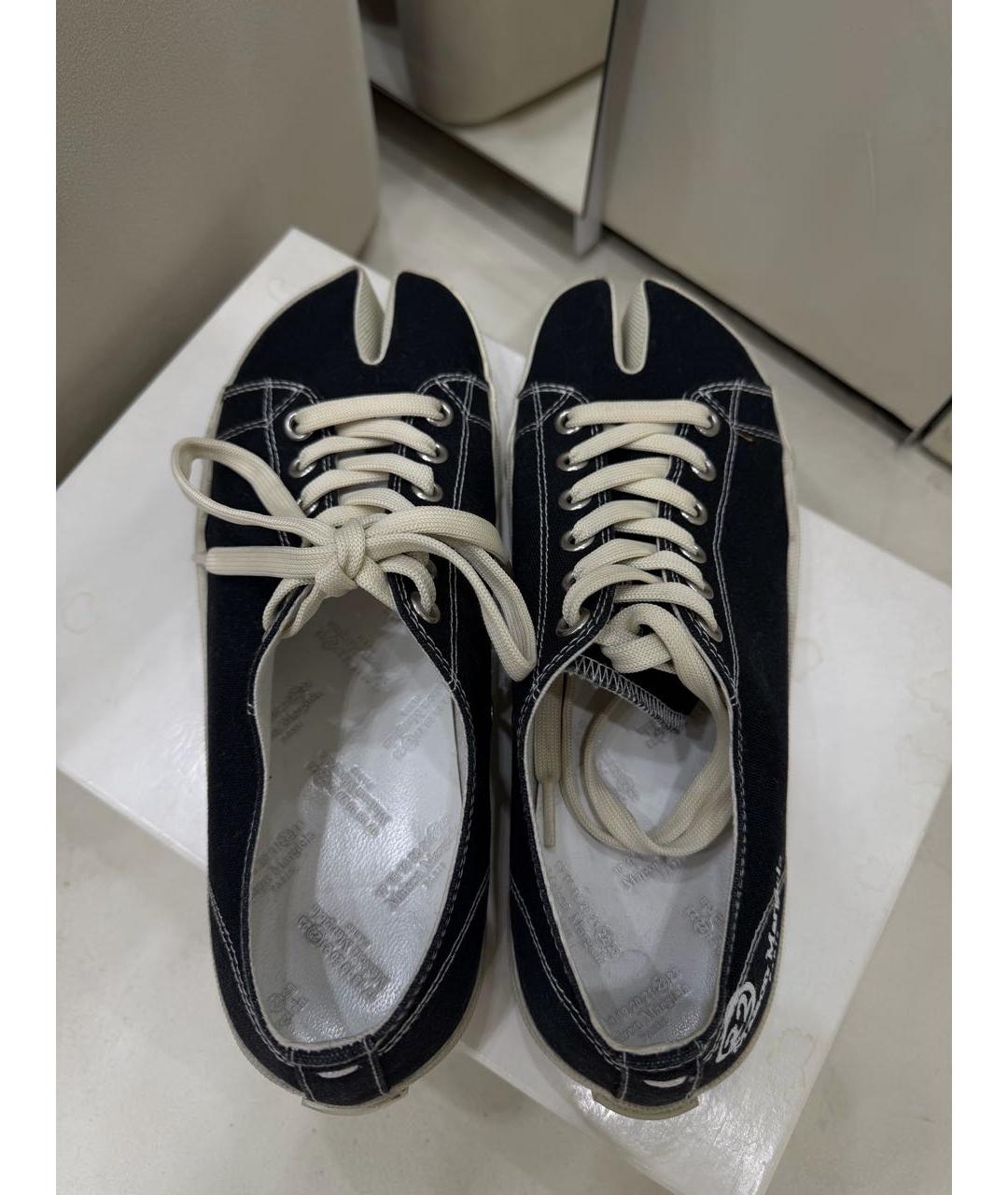 MAISON MARGIELA Черные текстильные низкие кроссовки / кеды, фото 3