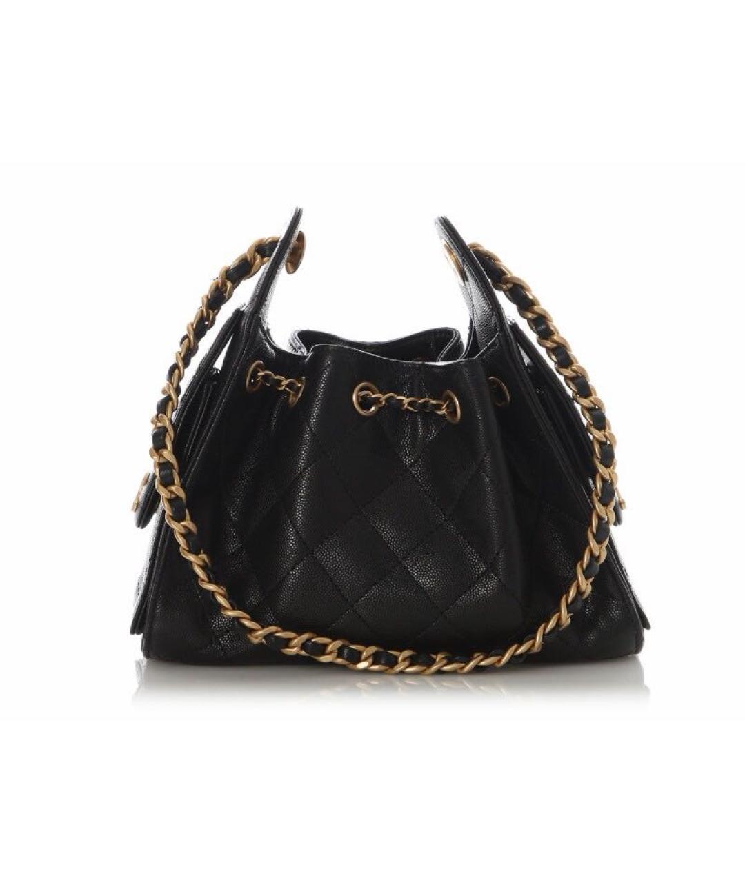 CHANEL Черная кожаная сумка через плечо, фото 3