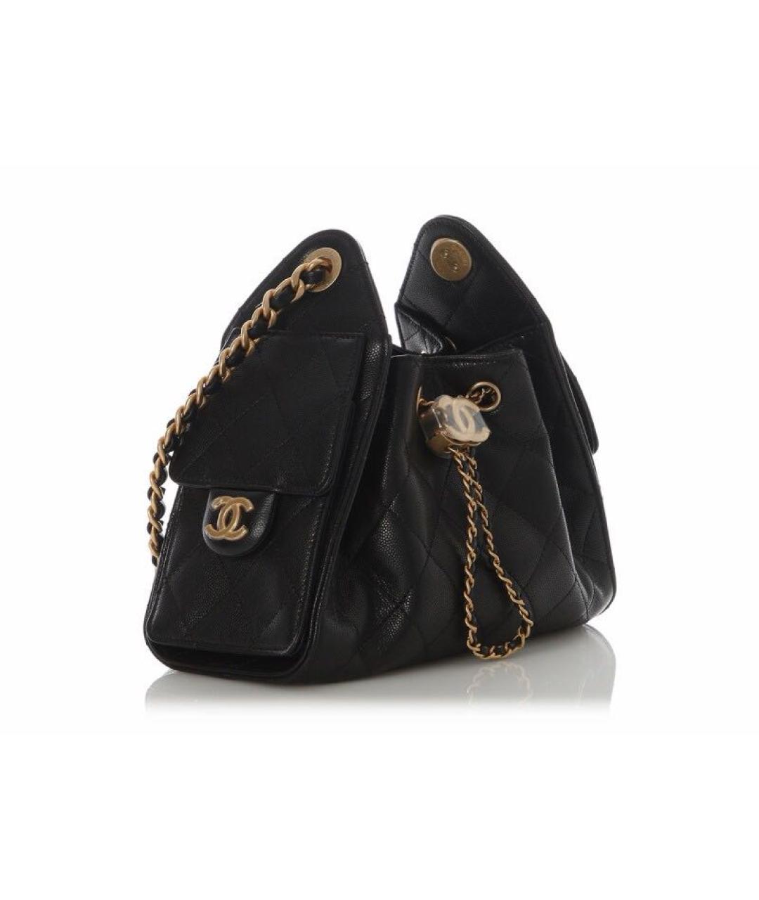 CHANEL Черная кожаная сумка через плечо, фото 2