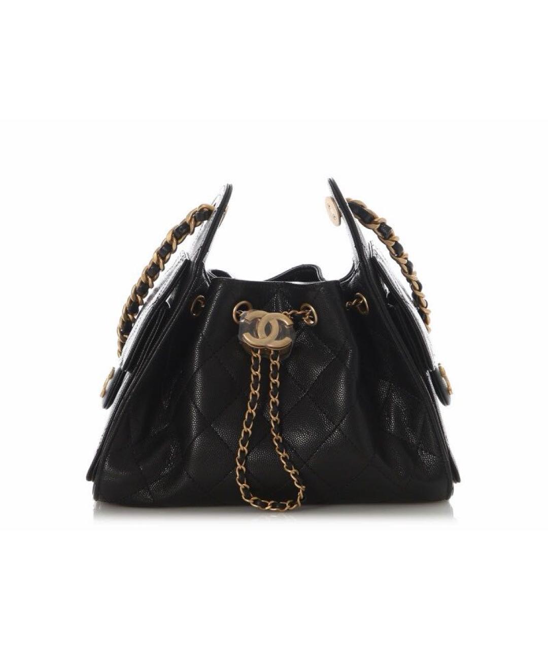 CHANEL Черная кожаная сумка через плечо, фото 5