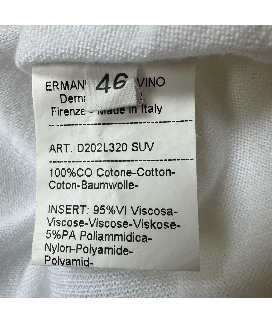 ERMANNO SCERVINO Белая хлопковая майка, фото 4