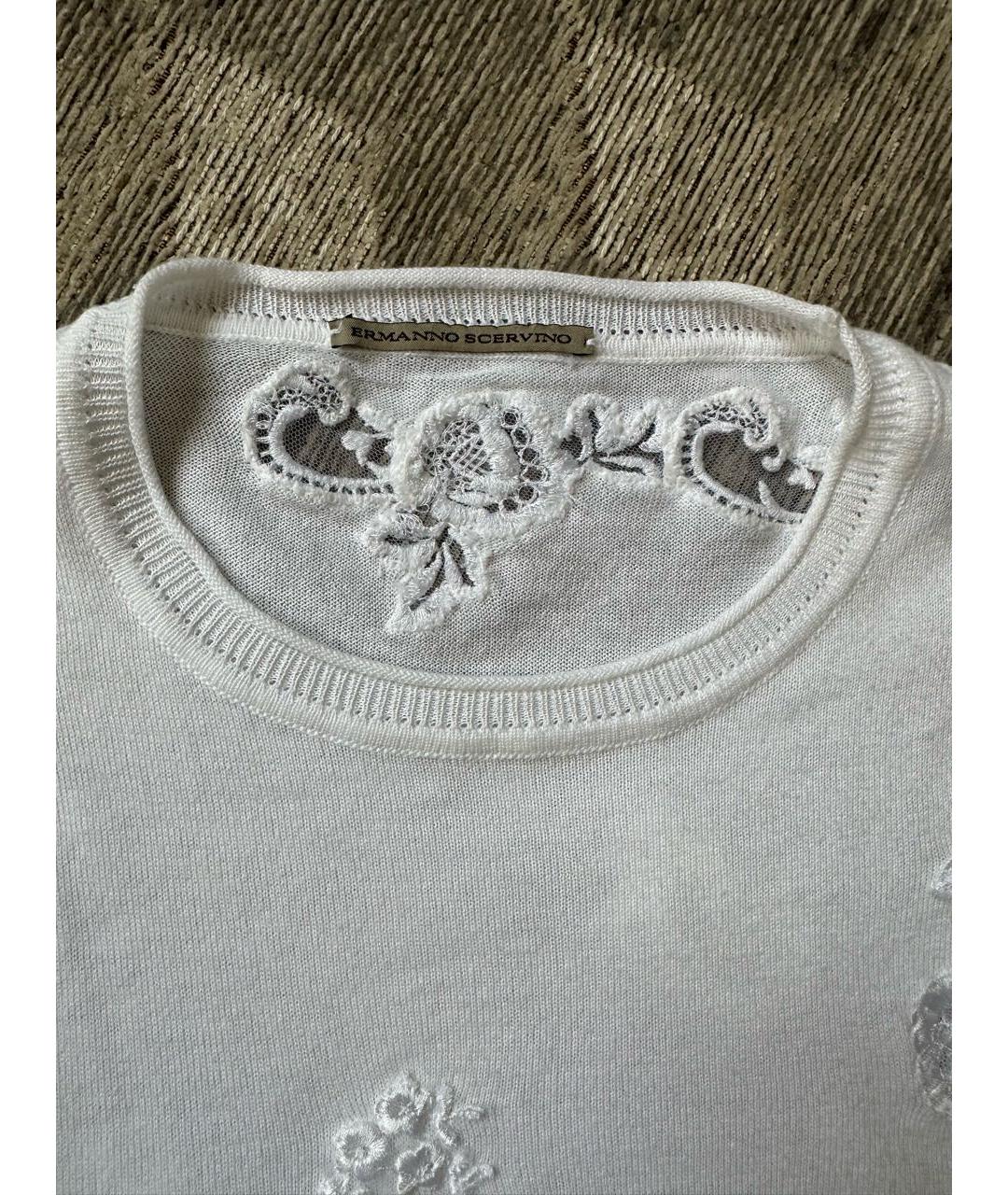ERMANNO SCERVINO Белая хлопковая майка, фото 8