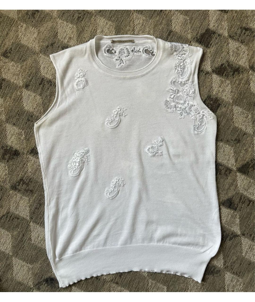 ERMANNO SCERVINO Белая хлопковая майка, фото 9