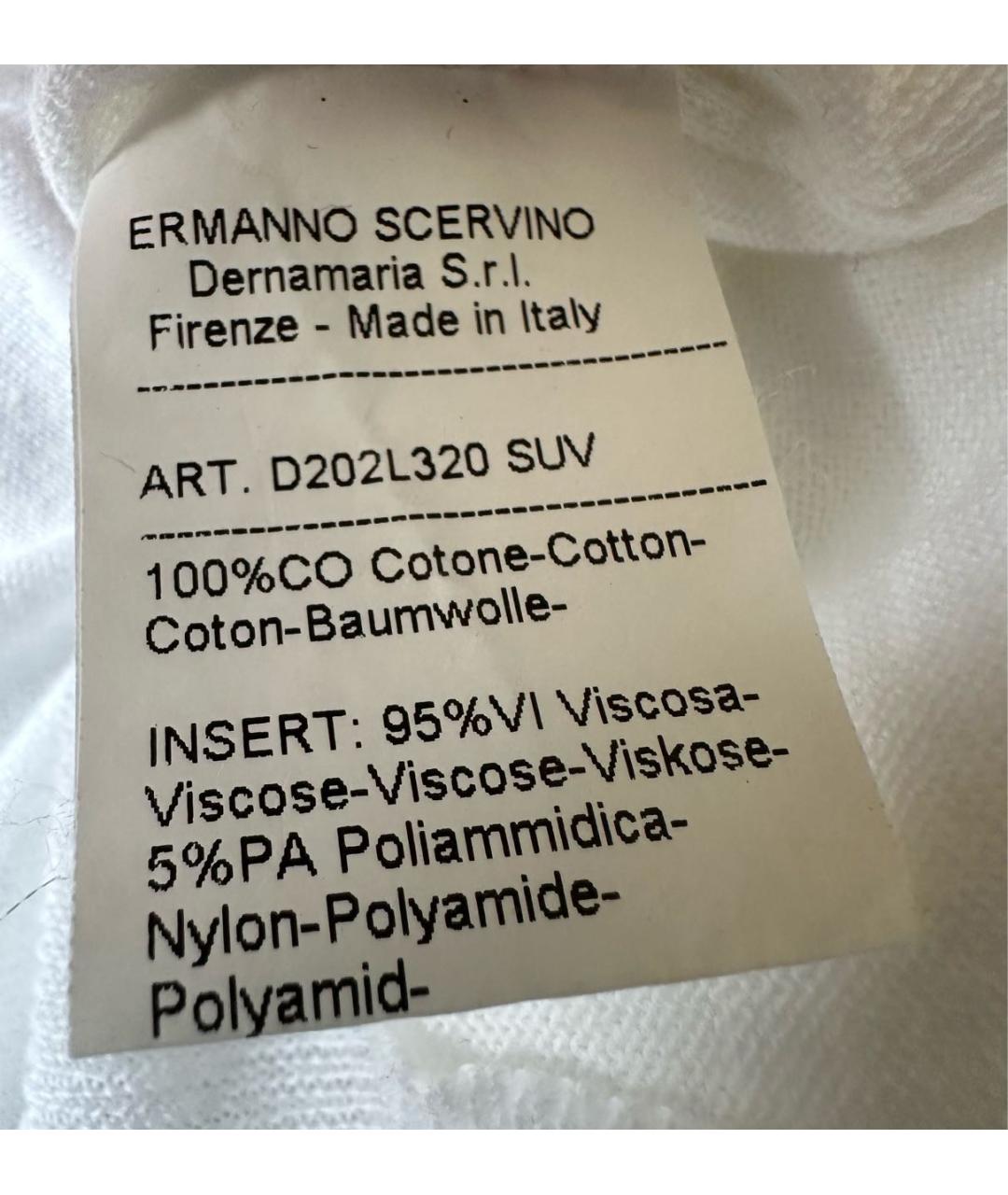 ERMANNO SCERVINO Белая хлопковая майка, фото 5