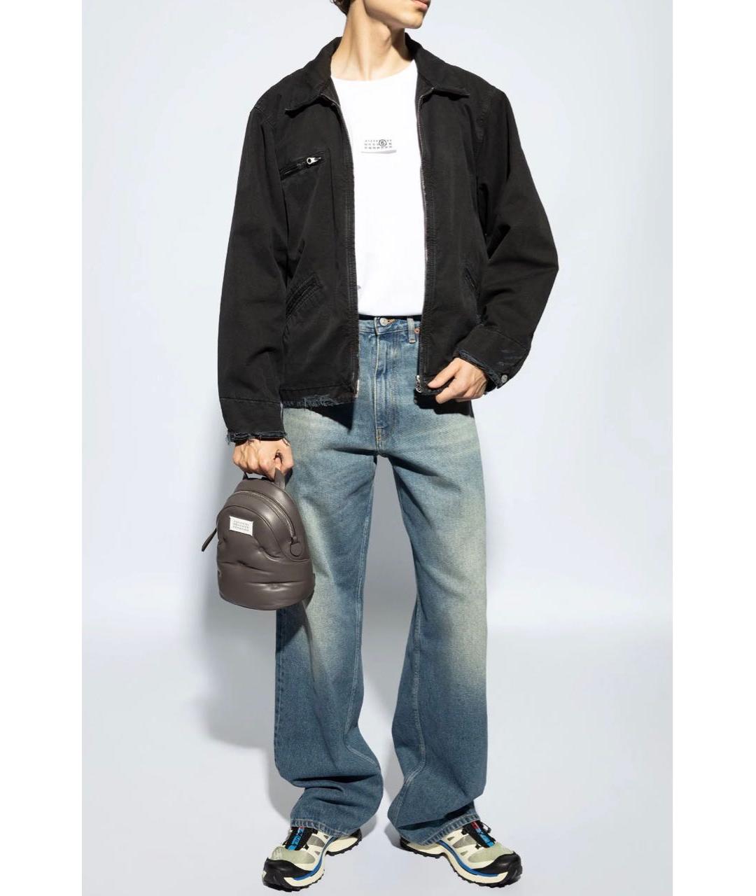 MAISON MARGIELA Голубые хлопковые прямые джинсы, фото 6