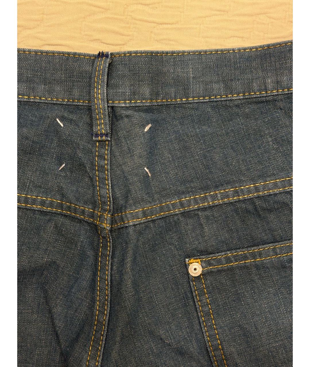 MAISON MARGIELA Голубые хлопковые прямые джинсы, фото 3