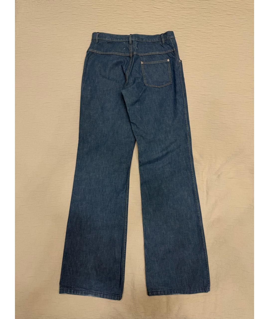 MAISON MARGIELA Голубые хлопковые прямые джинсы, фото 2