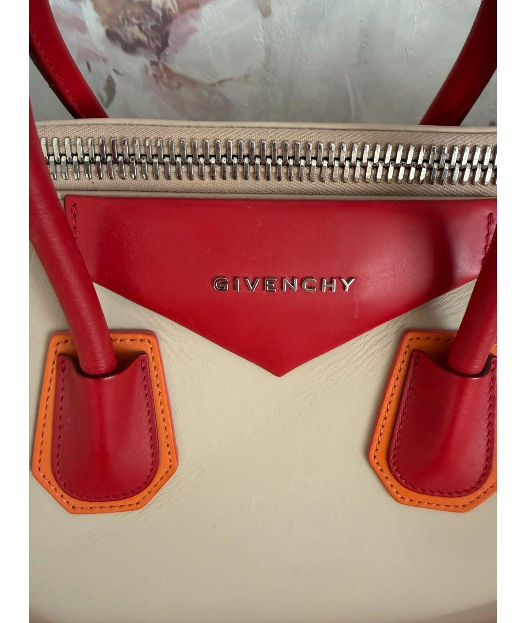 GIVENCHY Бежевая кожаная сумка тоут, фото 6