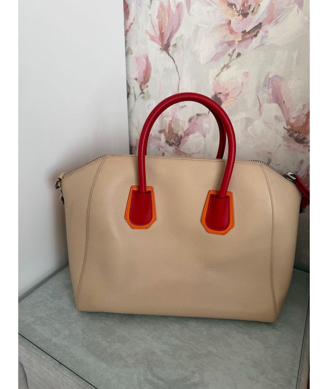 GIVENCHY Бежевая кожаная сумка тоут, фото 2