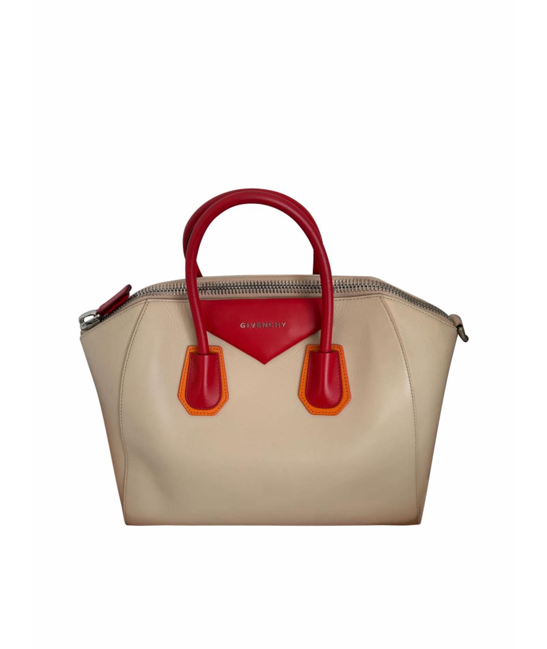 GIVENCHY Бежевая кожаная сумка тоут, фото 1