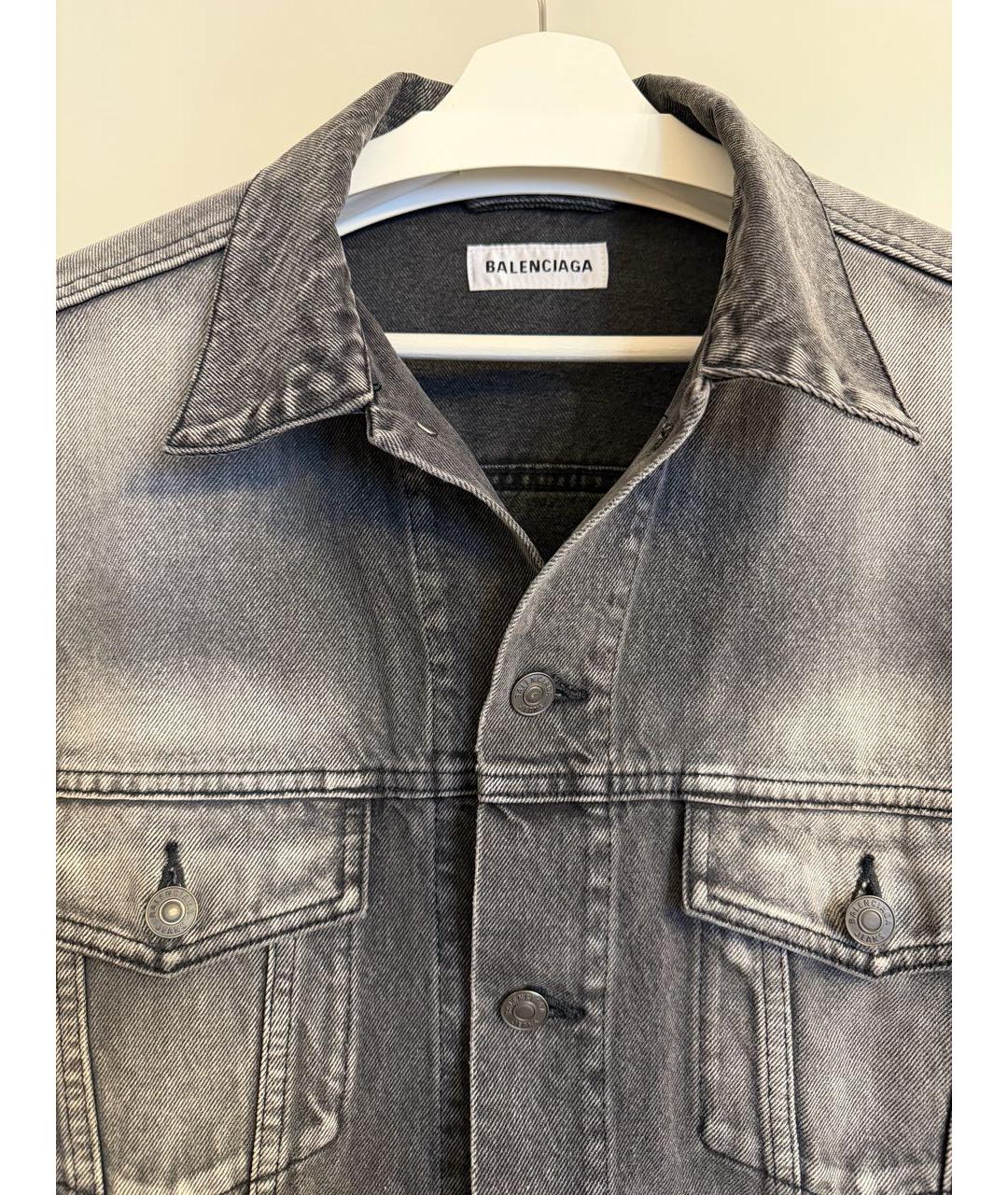 BALENCIAGA Антрацитовая деним куртка, фото 3