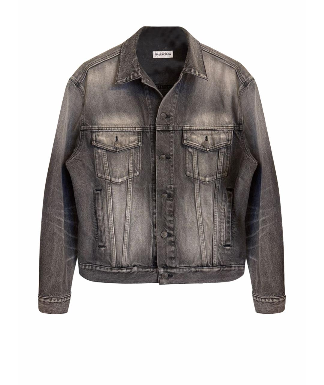 BALENCIAGA Антрацитовая деним куртка, фото 1