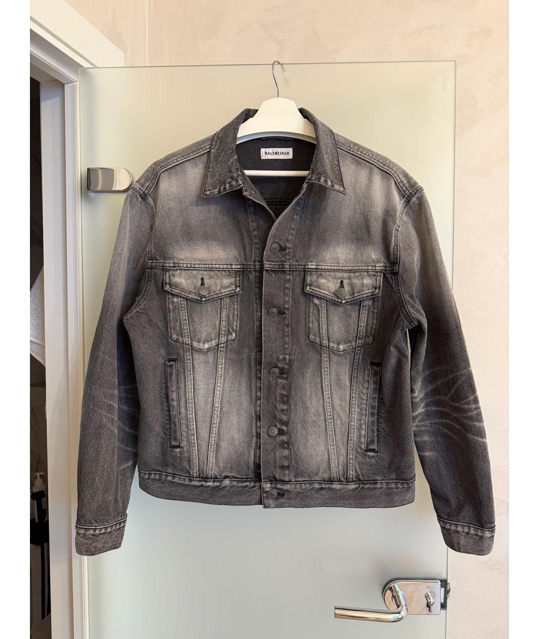 BALENCIAGA Антрацитовая деним куртка, фото 5