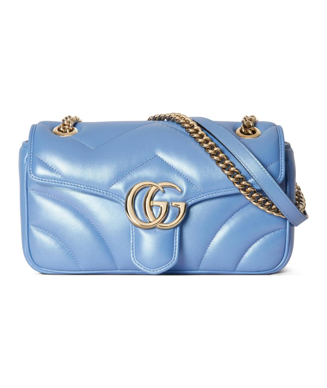 GUCCI Голубая кожаная сумка через плечо, фото 1