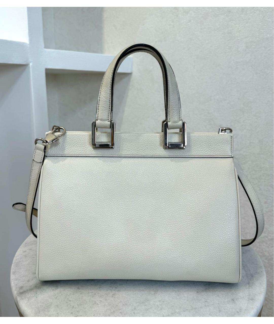 GUCCI Белая кожаная сумка с короткими ручками, фото 6