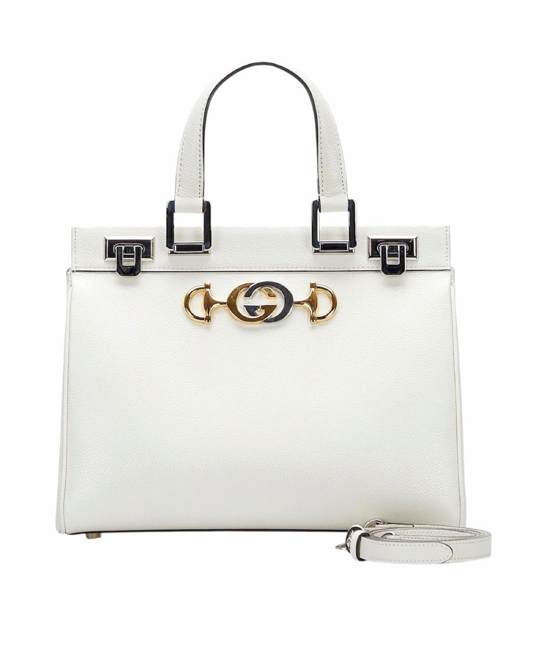 GUCCI Белая кожаная сумка с короткими ручками, фото 9