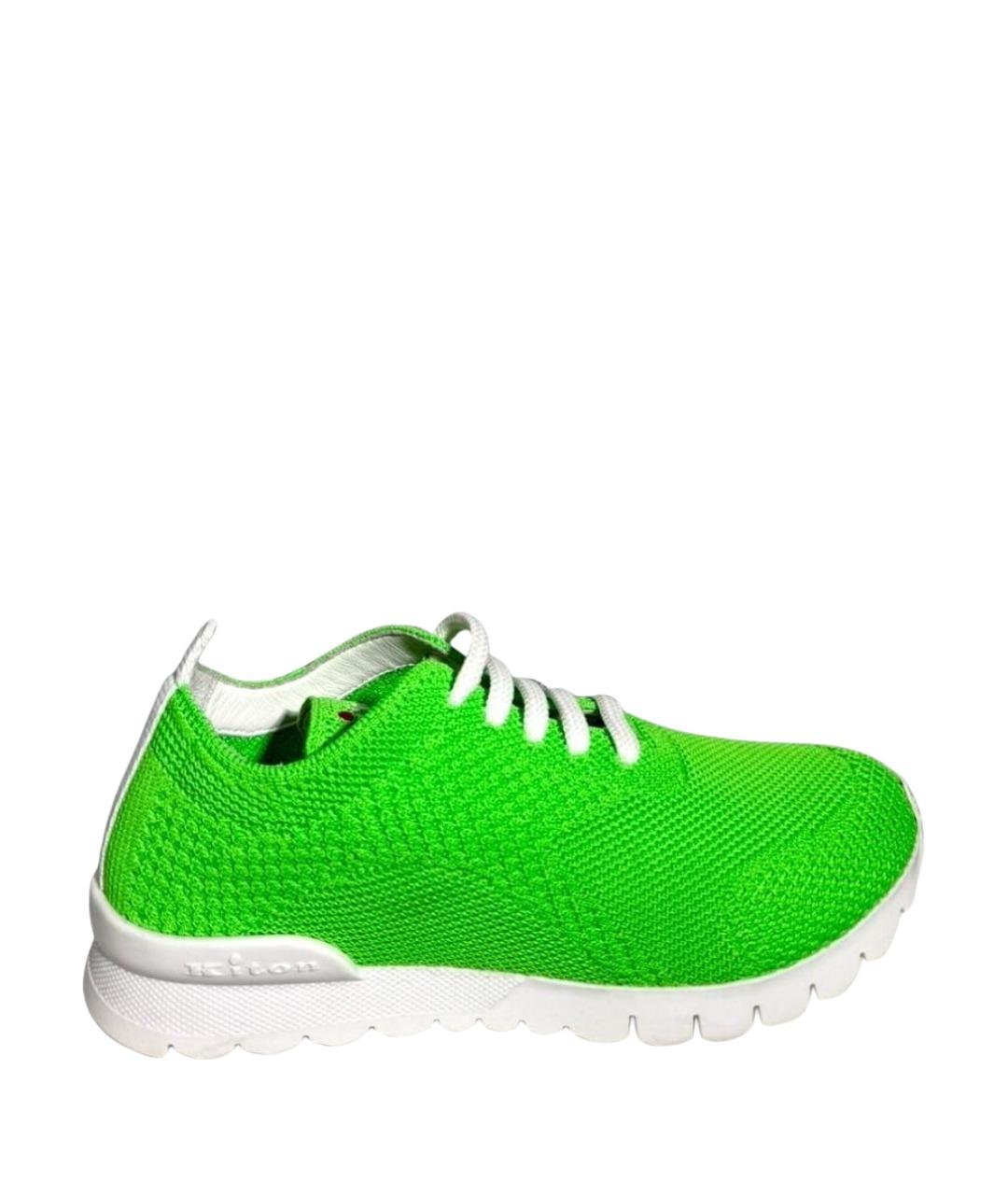 KITON Зеленые текстильные кроссовки, фото 1