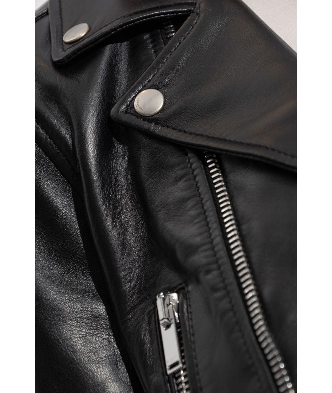 SAINT LAURENT Черная кожаная куртка, фото 5