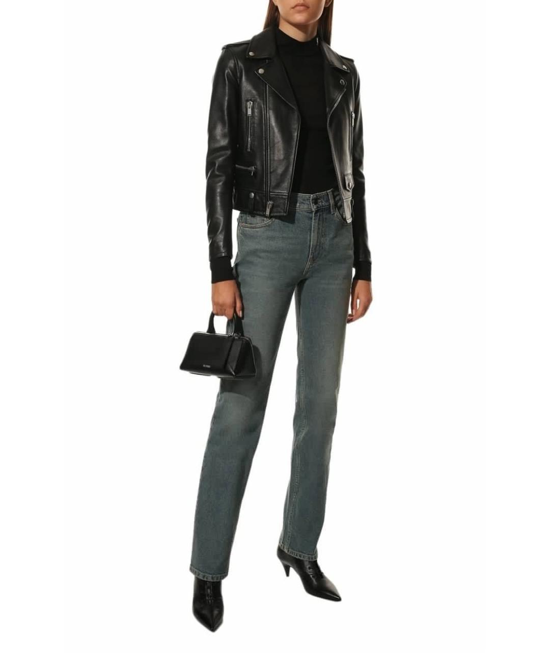 SAINT LAURENT Черная кожаная куртка, фото 2