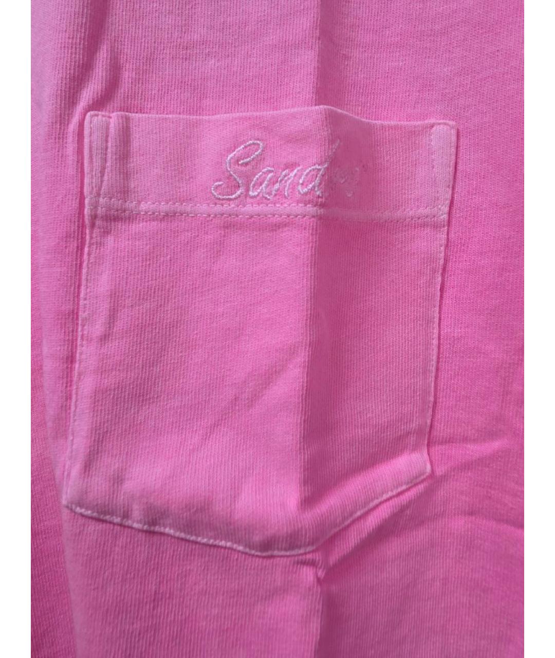 SANDRO Розовая хлопковая футболка, фото 3