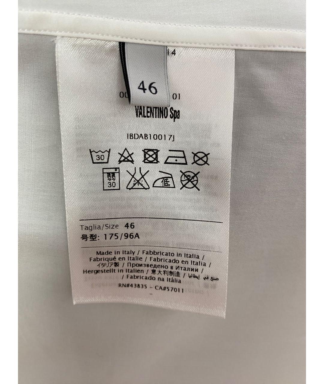 VALENTINO Белая хлопковая рубашка, фото 5