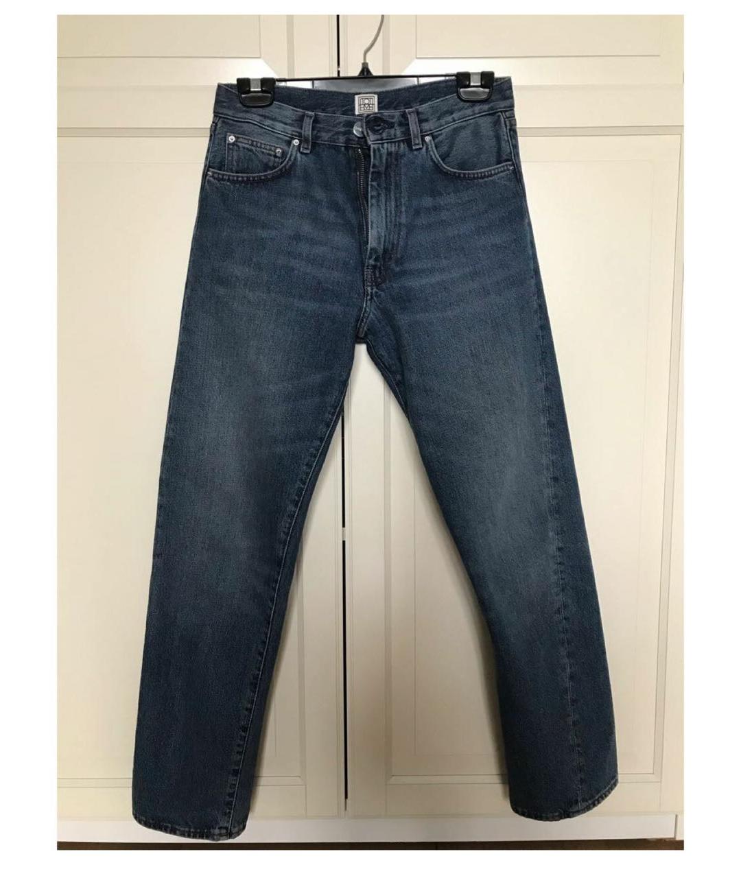 TOTEME Голубые хлопковые прямые джинсы, фото 4