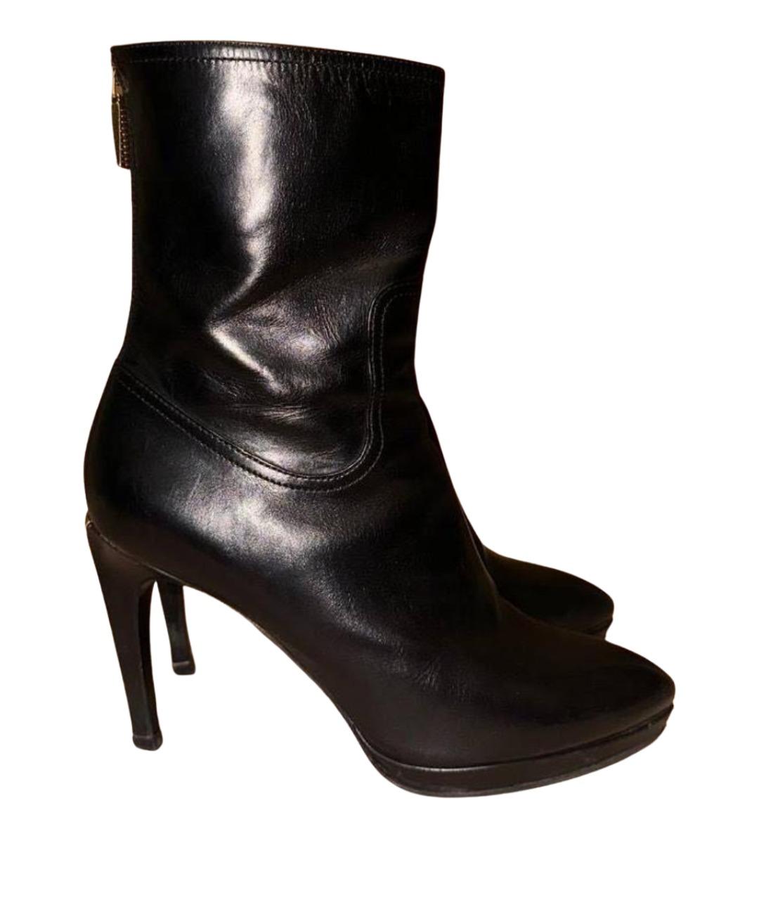 LOUIS VUITTON Черные кожаные ботильоны, фото 1