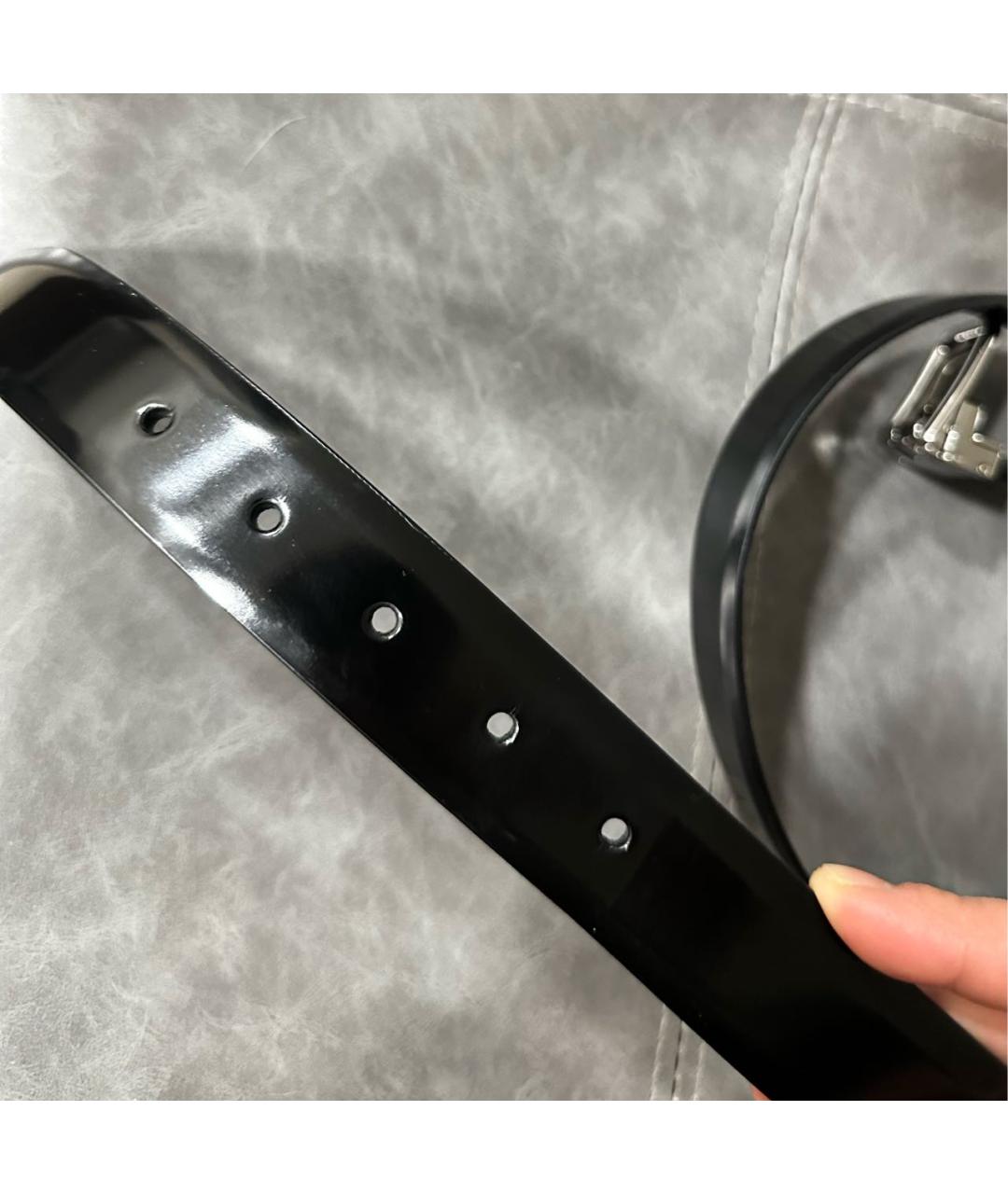 DOLCE&GABBANA Черный ремень из лакированной кожи, фото 6