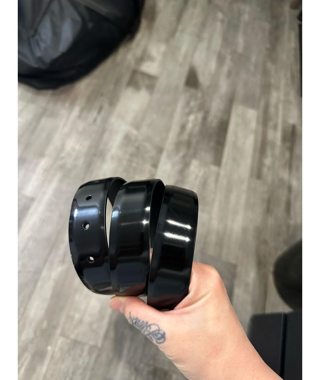 DOLCE&GABBANA Черный ремень из лакированной кожи, фото 4