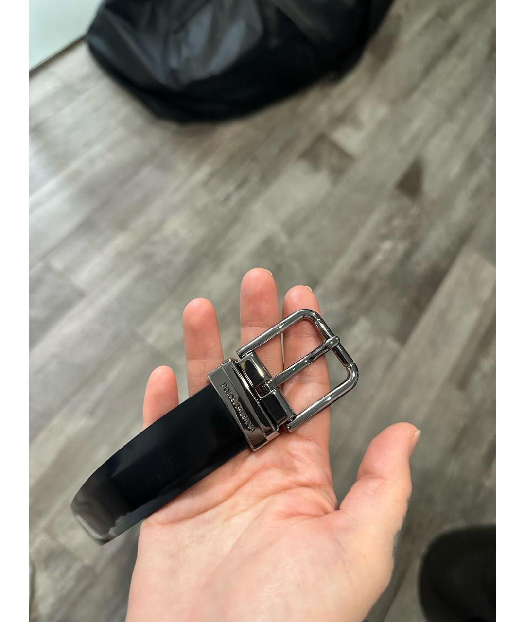 DOLCE&GABBANA Черный ремень из лакированной кожи, фото 3