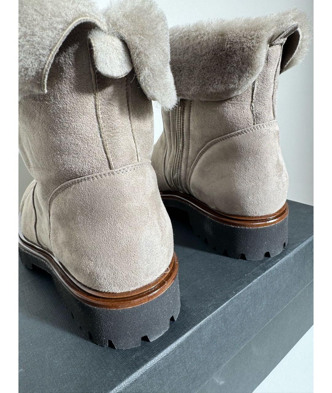 KITON Серые замшевые полусапоги, фото 3