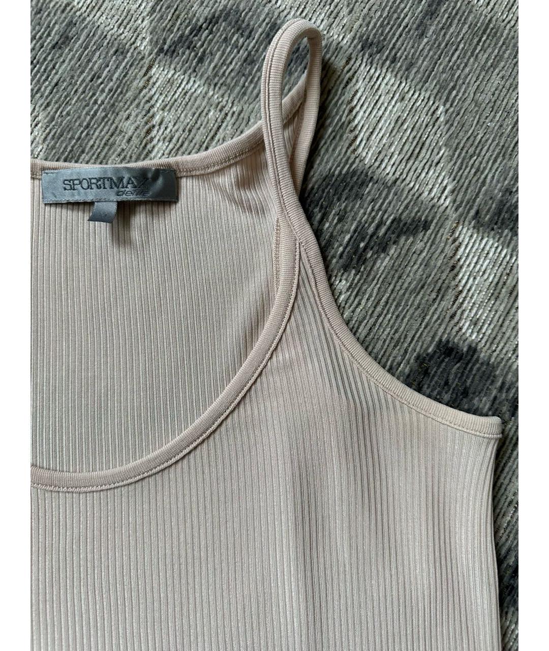 SPORTMAX Бежевая майка, фото 6