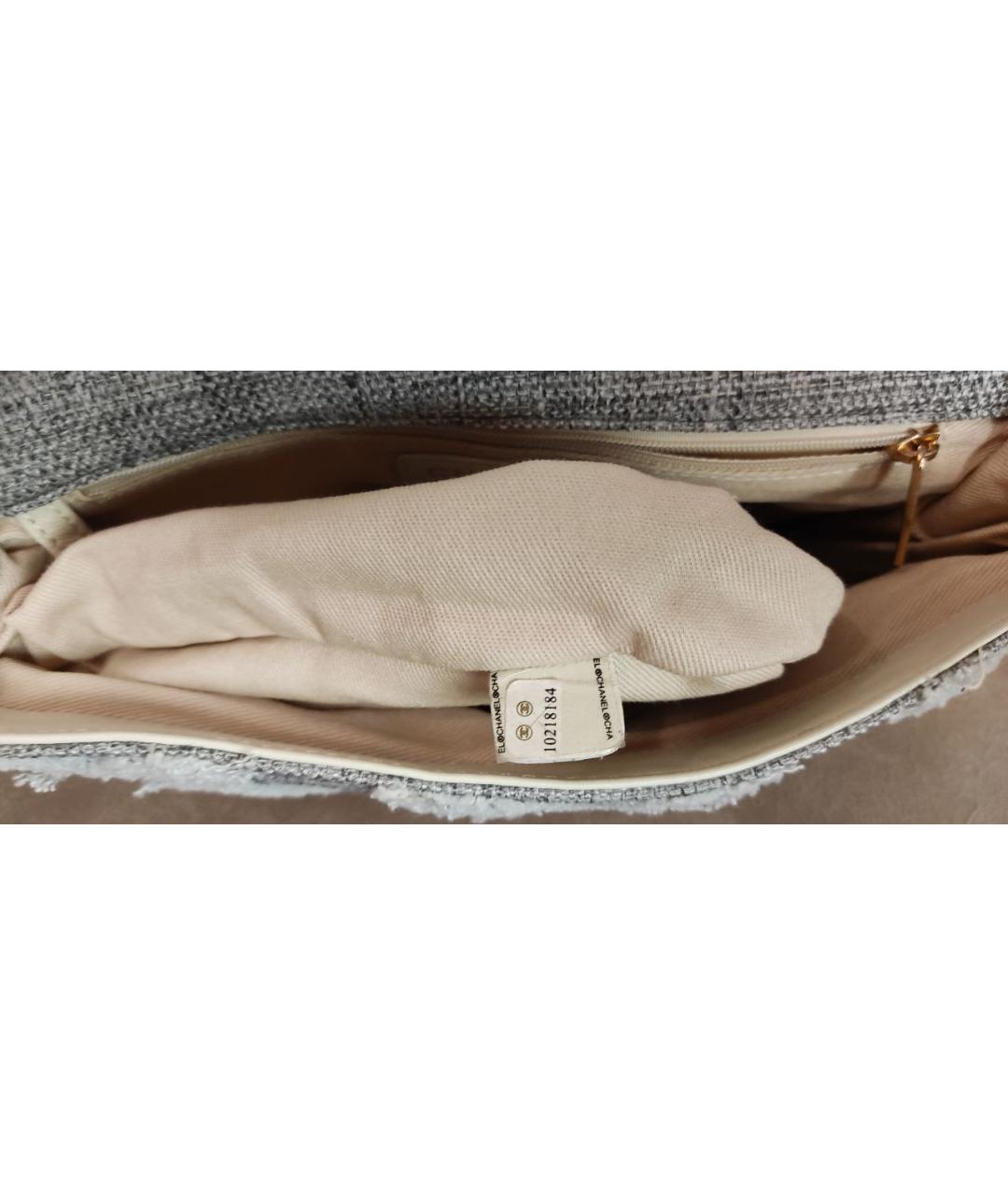 CHANEL Серая деним сумка с короткими ручками, фото 8